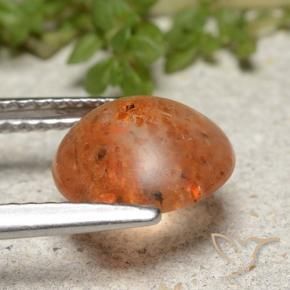 Sunstone Gemstone in 9 mm (calibrated) Size for Sale, Sunstone Stone in Medium Orange Color