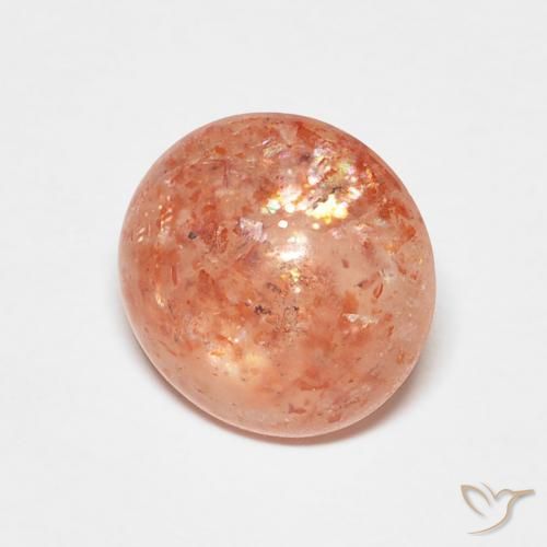 2.03 ct Orange Sunstone Stone, Natural Sunstone in Round Cabochon Shape for Sale
