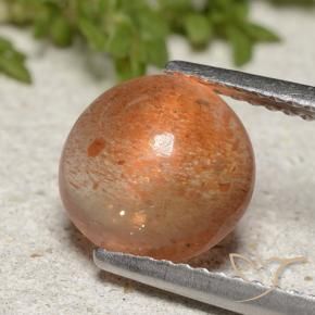 2.00 ct Orange Sunstone Stone, Natural Sunstone in Round Cabochon Shape for Sale