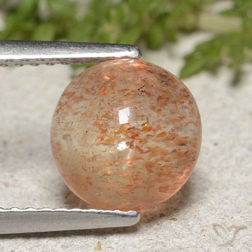 1.95ct Natural Warm Orange Sunstone, Round, Translucent