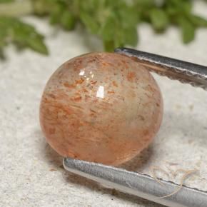 1.95 ct Orange Sunstone Stone, Natural Sunstone in Round Cabochon Shape for Sale