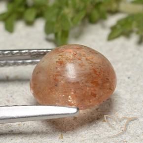 Sunstone Gemstone in 8.5 mm (calibrated) Size for Sale, Sunstone Stone in Warm Orange Color