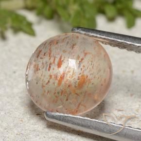 1.99 ct Orange Sunstone Stone, Natural Sunstone in Round Cabochon Shape for Sale