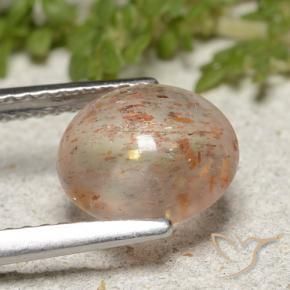 Sunstone Gemstone in 8.5 mm (calibrated) Size for Sale, Sunstone Stone in Orange White Color