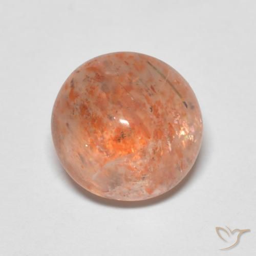 2.20ct Natural Reddish Orange Sunstone, Round, Translucent