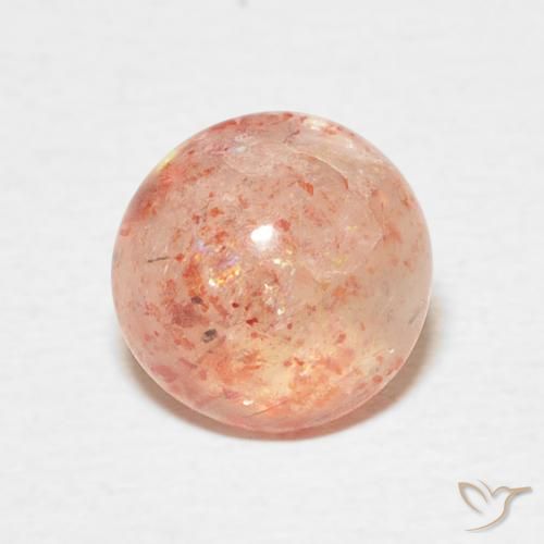 2.34ct Natural Medium Orange Sunstone, Round, Translucent