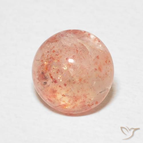 2.34 ct Orange Sunstone Stone, Natural Sunstone in Round Cabochon Shape for Sale