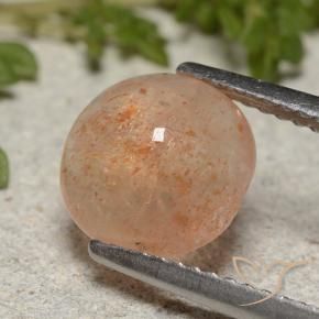 2.07 ct Orange Sunstone Stone, Natural Sunstone in Round Cabochon Shape for Sale