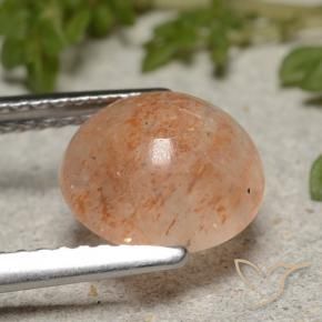 Sunstone Gemstone in 9 mm (calibrated) Size for Sale, Sunstone Stone in Light Tiger Orange Color