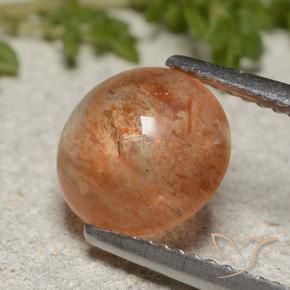 2.12 ct Orange Sunstone Stone, Natural Sunstone in Round Cabochon Shape for Sale