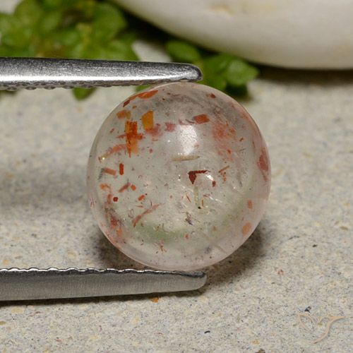 2.23ct Natural Orange White Sunstone, Round, Transparent
