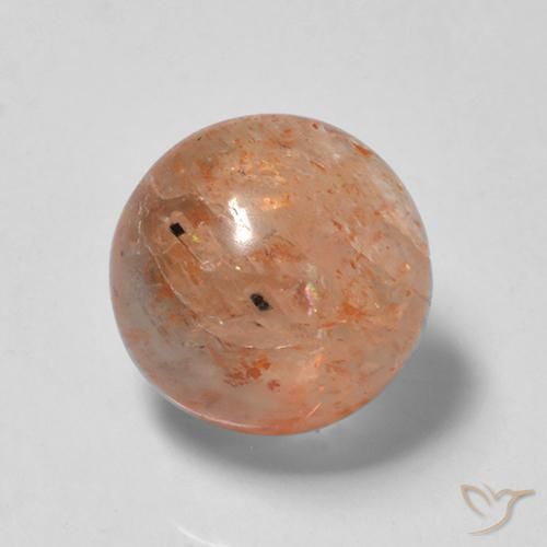 2.35ct Natural Reddish Orange Sunstone, Round, Translucent