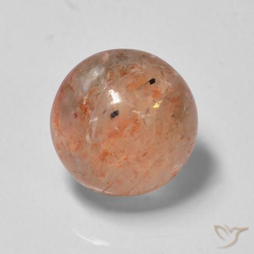 2.35 ct Orange Sunstone Stone, Natural Sunstone in Round Cabochon Shape for Sale