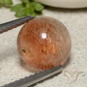 2.29 ct Orange Sunstone Stone, Natural Sunstone in Round Cabochon Shape for Sale