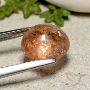 Sunstone Gemstone in 8.5 mm (calibrated) Size for Sale, Sunstone Stone in Reddish Orange Color