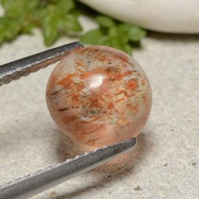 2.12 ct Orange Sunstone Stone, Natural Sunstone in Round Cabochon Shape for Sale