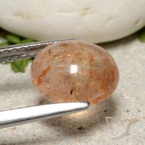 Sunstone Gemstone in 9 mm (calibrated) Size for Sale, Sunstone Stone in Light Orange Color