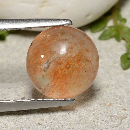 2.53ct Natural Warm Orange Sunstone, Round, Translucent