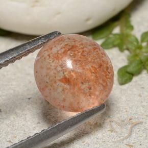 1.84 ct Orange Sunstone Stone, Natural Sunstone in Round Cabochon Shape for Sale
