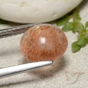 Sunstone Gemstone in 8.5 mm (calibrated) Size for Sale, Sunstone Stone in Reddish Orange Color