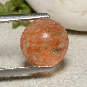 Reddish Orange Sunstone Gem - 2.2ct Round Cabochon (ID: 482240)