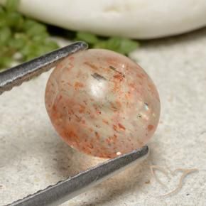 2.22 ct Orange Sunstone Stone, Natural Sunstone in Round Cabochon Shape for Sale
