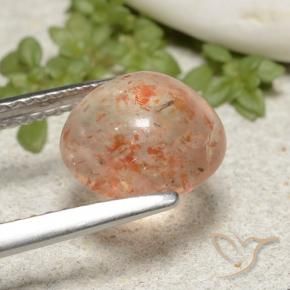 Sunstone Gemstone in 9 mm (calibrated) Size for Sale, Sunstone Stone in Light Orange Color
