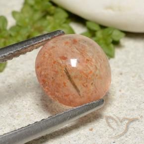 1.99 ct Orange Sunstone Stone, Natural Sunstone in Round Cabochon Shape for Sale