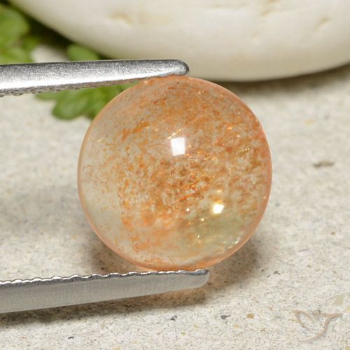 1.85ct Natural Cantaloupe Orange Sunstone, Round, Translucent