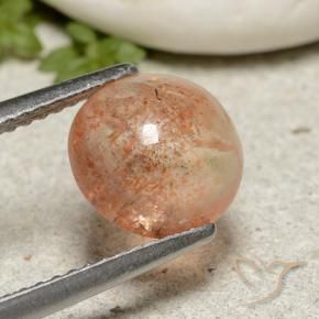 2.10 ct Orange Sunstone Stone, Natural Sunstone in Round Cabochon Shape for Sale