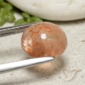 Sunstone Gemstone in 8.5 mm (calibrated) Size for Sale, Sunstone Stone in Light Tiger Orange Color