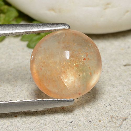 2.05ct Natural Cantaloupe Orange Sunstone, Round, Translucent