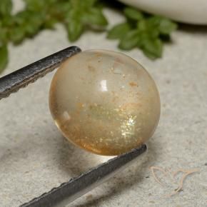 2.05 ct Orange Sunstone Stone, Natural Sunstone in Round Cabochon Shape for Sale