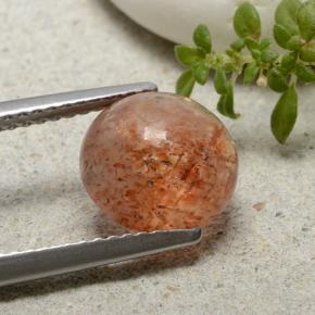 2.65 ct Orange Sunstone Stone, Natural Sunstone in Round Cabochon Shape for Sale