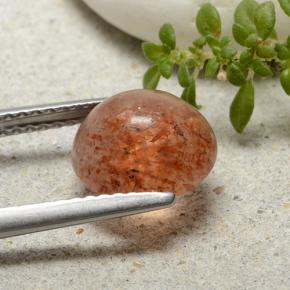 Sunstone Gemstone in 9 mm (calibrated) Size for Sale, Sunstone Stone in Warm Orange Color