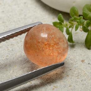 2.03 ct Orange Sunstone Stone, Natural Sunstone in Round Cabochon Shape for Sale