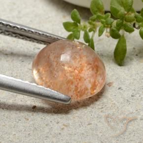 Sunstone Gemstone in 8.5 mm (calibrated) Size for Sale, Sunstone Stone in Light Tiger Orange Color