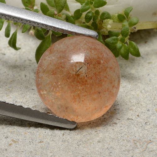 1.98ct Natural Medium Orange Sunstone, Round, Translucent