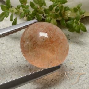 1.98 ct Orange Sunstone Stone, Natural Sunstone in Round Cabochon Shape for Sale