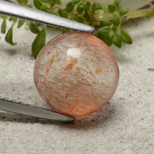 2.28ct Natural Medium Orange Sunstone, Round, Translucent