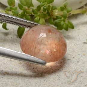 Sunstone Gemstone in 9 mm (calibrated) Size for Sale, Sunstone Stone in Medium Orange Color