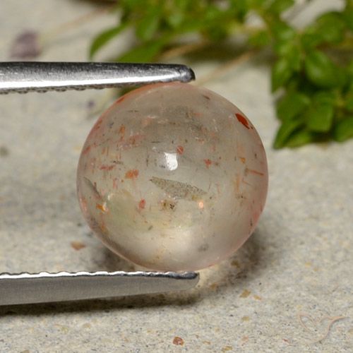 2.37ct Natural Light Orange Sunstone, Round, Translucent