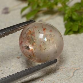 2.37 ct Orange Sunstone Stone, Natural Sunstone in Round Cabochon Shape for Sale