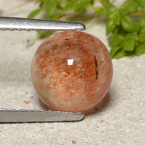 Warm Orange Sunstone Gem - 2.2ct Round Cabochon (ID: 482266)