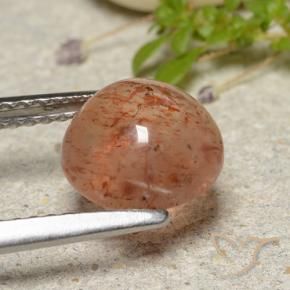 Sunstone Gemstone in 8.5 mm (calibrated) Size for Sale, Sunstone Stone in Grapefruit Orange Color