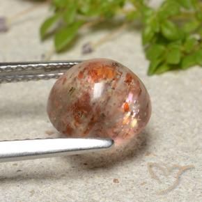 Sunstone Gemstone in 8.5 mm (calibrated) Size for Sale, Sunstone Stone in Ginger Orange Color