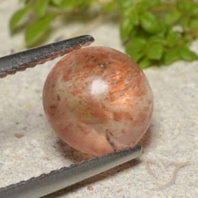 2.04 ct Orange Sunstone Stone, Natural Sunstone in Round Cabochon Shape for Sale
