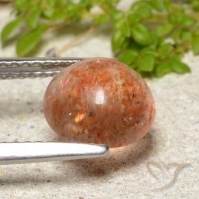 Sunstone Gemstone in 8.5 mm (calibrated) Size for Sale, Sunstone Stone in Medium Orange Color