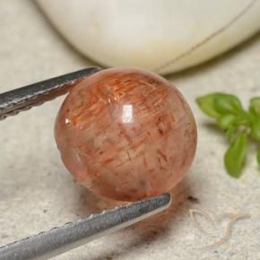 2.72 ct Orange Sunstone Stone, Natural Sunstone in Round Cabochon Shape for Sale