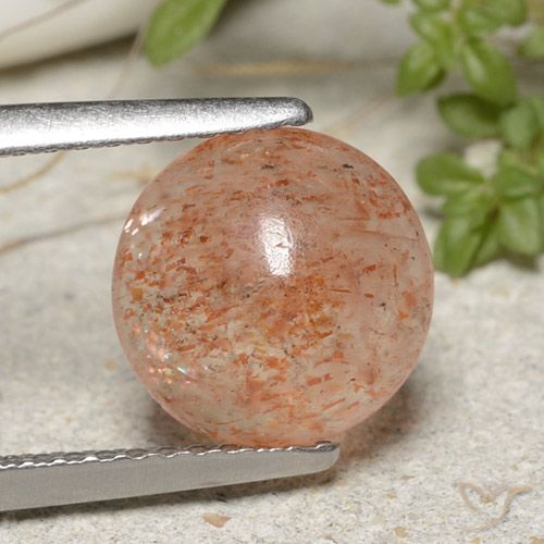2.1 ct Orange Sunstone, 8.9 mm Round Cut From India, Photo A